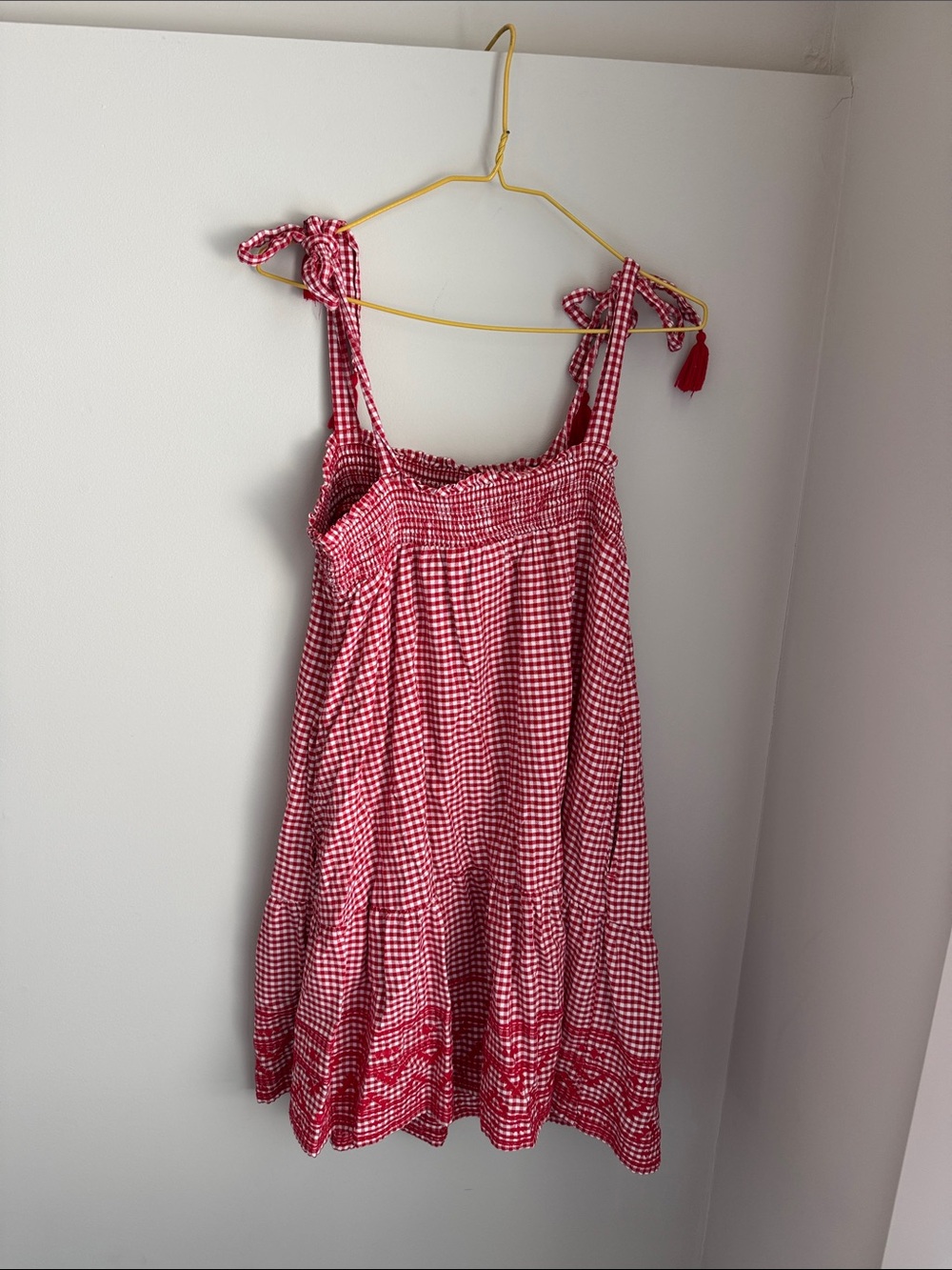 Old Navy Red Gingham Tie-Shoulder Sundress - Picture 3 of 3